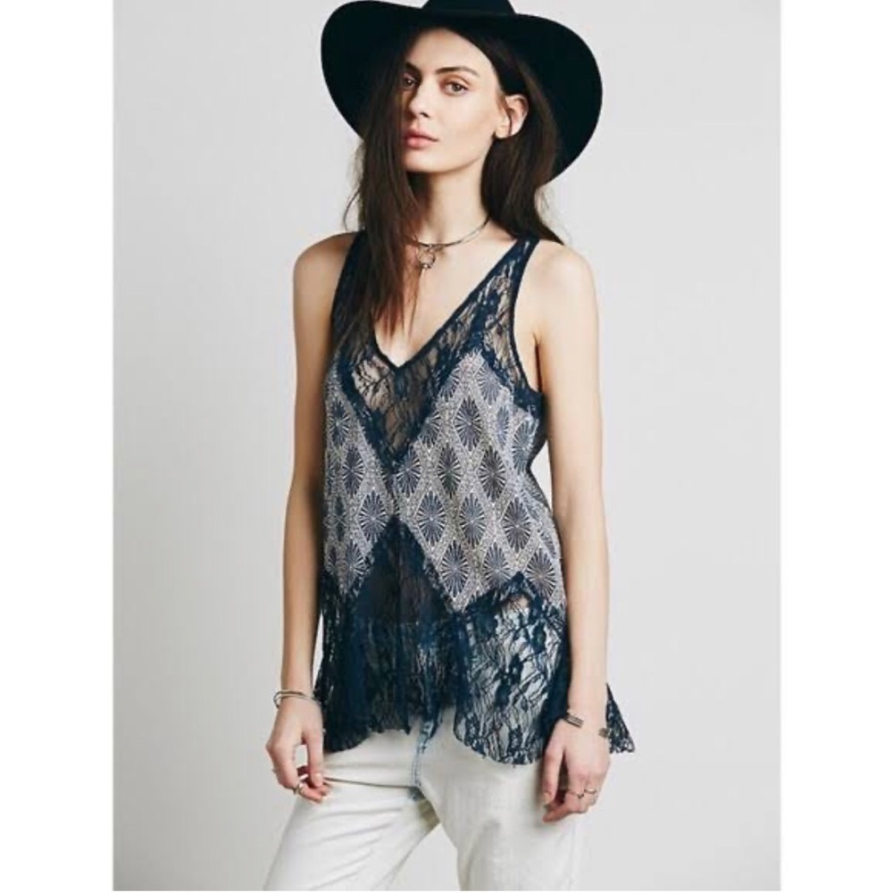 Free People Bell Trapeze Lace Cami tank top size XS